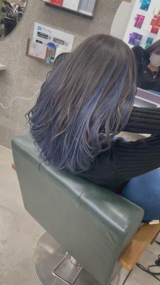 ミディアム カラー Lull (シェアサロンReco VIProom)所属・Lull1人美容室 バレイヤージュのヘアスタイル