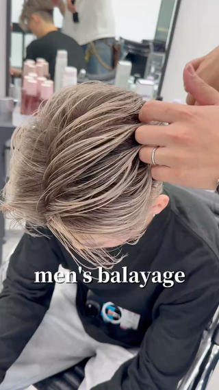 ミディアム カラー メンズ sol by gisele所属・takumi/パーマ /バレイヤージュのヘアスタイル