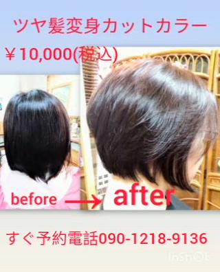 ツヤ髪カットカラー
￥10,000
 