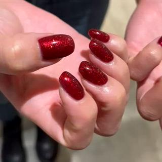 ダークレッドラメワンカラー 