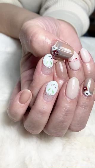 #お正月ネイル
#水引きネイル 