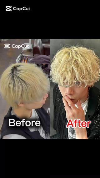 【ブリーチ×波巻きスパイラル】
根元の伸びたプリン状態も、ハイトーン×パーマで一気に垢抜け
乾かすだけで形になるので、スタイリングも楽チンです◎
カラーもパーマもこだわりたい方、お任せください

 