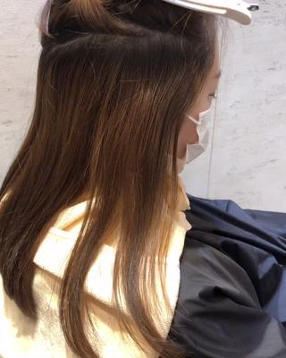 ミディアム ブリーチなしダブル カラー縮毛矯正　下野のヘアスタイル