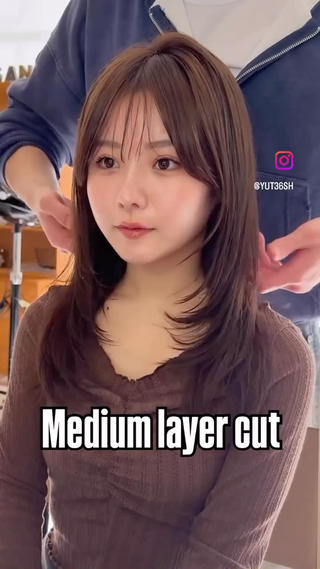 ミディアム sand omotesando所属・レイヤーカット ショートカットパーマのヘアスタイル