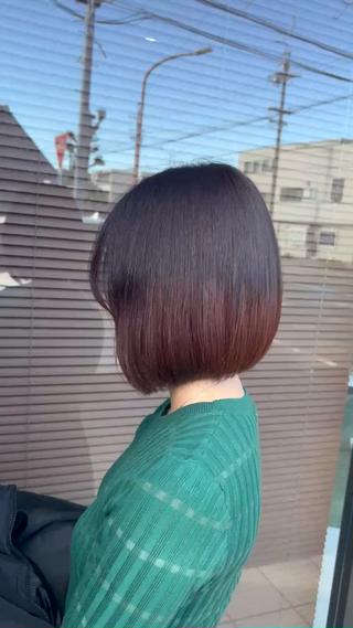 ショート ボブ/ショートボブ/ 縮毛矯正/吉川清保のヘアスタイル