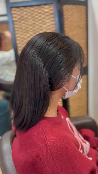 ミディアム ボブ/ショートボブ/ 縮毛矯正/吉川清保のヘアスタイル