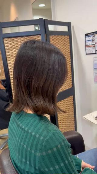 ミディアム ボブ/ショートボブ/ 縮毛矯正/吉川清保のヘアスタイル