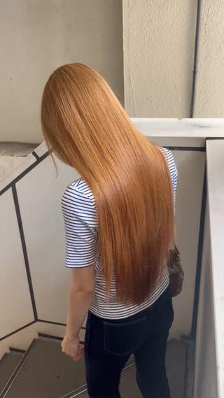 髪質改善　リンゴ幹細胞　酸性ストレート　艶々 