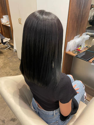 セミロング カラー 【完全個室】髪質改善 暖色カラー/山崎唯奈のヘアスタイル