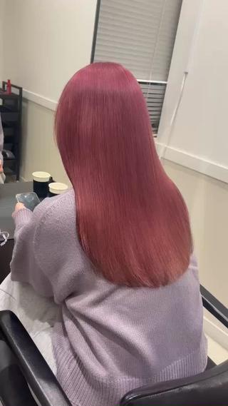 ロング ピンク🌸/暖色/ ブリーチ/横浜/金光のヘアスタイル