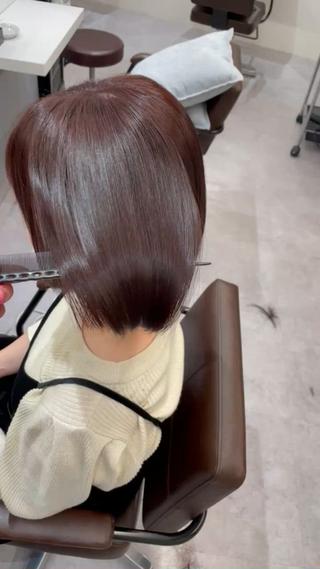 ミディアム 韓国風cut/ 縮毛矯正/正岡幹康のヘアスタイル