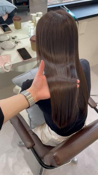 ロング 韓国風cut/ 縮毛矯正/正岡幹康のヘアスタイル