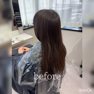 ミディアム 韓国風cut/ 縮毛矯正/正岡幹康のヘアスタイル