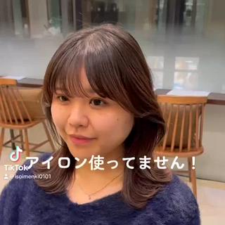 ミディアム パーマ タンバルモリパーマ 礒井メンキのヘアスタイル