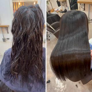 ロング カラー パーマ ヘアアレンジ メンズ キッズ ネイル マツエク・マツパ アイブロウ 🪽美髪の神🪽 💎RYUSEI💎のヘアスタイル