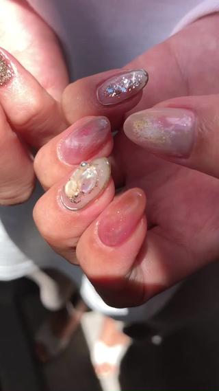 ロング カラー ヘアアレンジ キッズ ネイル マツエク・マツパ 福田 加奈のネイルデザイン