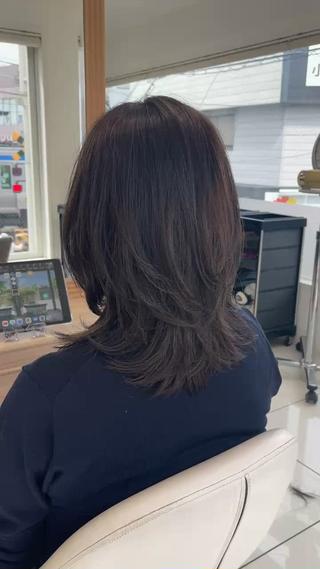 ミディアム 藤原 亜美🤍のヘアスタイル