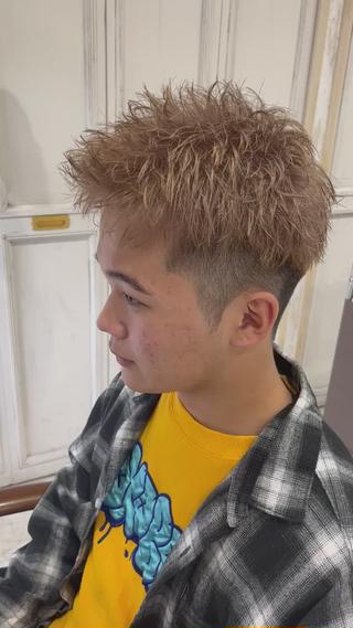 カラー メンズ 【店長】メンズ職人 短髪　ハイトーン🔥のヘアスタイル