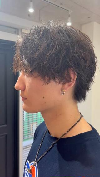 ショート パーマ メンズ 【店長】メンズ職人 短髪　ハイトーン🔥のヘアスタイル