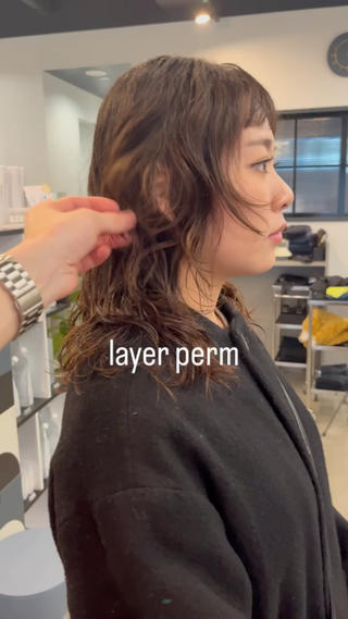 セミロング パーマ dogstar小林諒 レイヤー/パーマのヘアスタイル