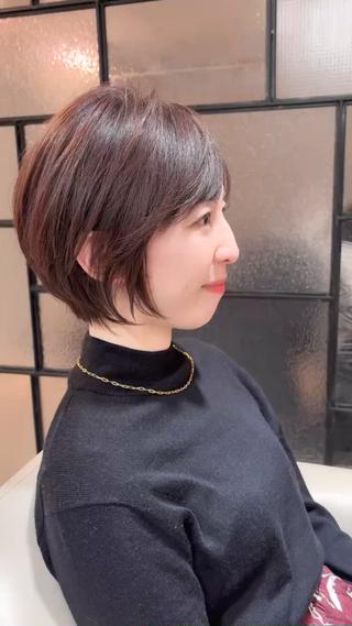 丸みが大人可愛い♡スフィアショート
カラーはショコラブラウンで艶々 