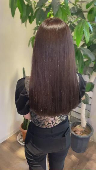 バイオレットを入れて少し紫味を◎

トリートメントもして艶々に 