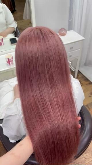 ブリーチ2回のいちごミルクピンク 