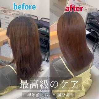 パーマ落としもお任せください️
パサつきで悩んでいる方も"水素"を与えることで髪の中の水分を上げて潤いのあるさらさらツヤ髪に 