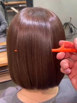 乾燥するこの冬も酸熱トリートメントで
うるうる艶々です 