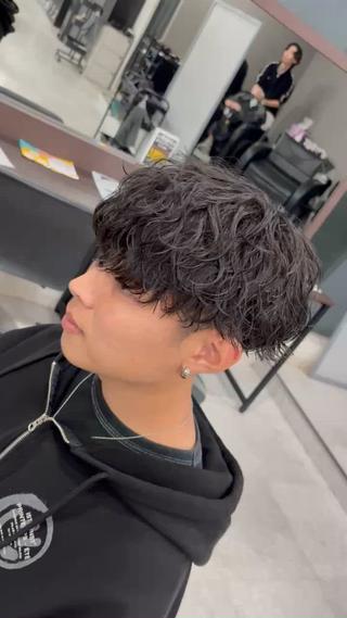 ショート パーマ メンズパーマ特化 園田　楓莉のヘアスタイル