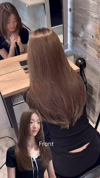 ロング カラー パーマ ヘアアレンジ パク・ボミン小野リエ 韓国ハーフ🦊のその他イメージ