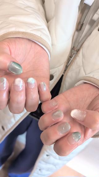 #マグネットネイル#ニュアンスネイル#春ネイル#ジェルネイル#ショートネイル#福岡ネイル 