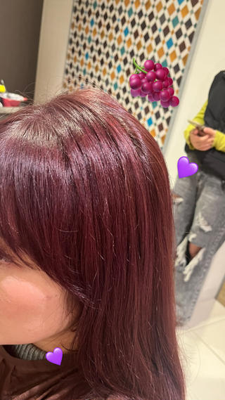 ブリーチなしダブルカラー   ディープバイオレット

この季節にピッタリの暖色系カラーです！！ 