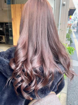 ロング カラー 艶髪/ハイトーン/ ヘアセット/モエノのヘアスタイル