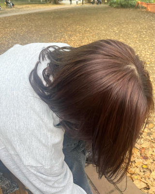 ミディアム カラー 艶髪/ハイトーン/ ヘアセット/モエノのヘアスタイル