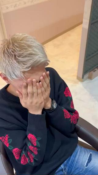 メンズ フルリール所属・フルリール/中庄/ ハイトーン/縮毛矯正のヘアスタイル