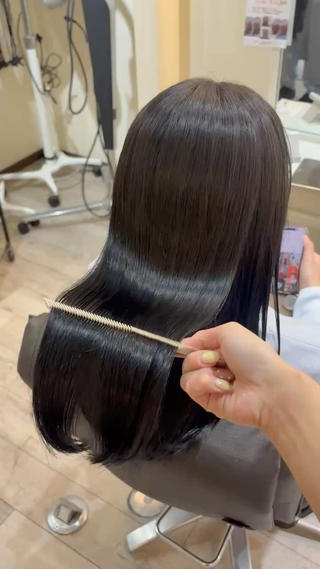 ロング カラー 艶カラー/縮毛矯正/ レイヤー/栄/あやかのヘアスタイル