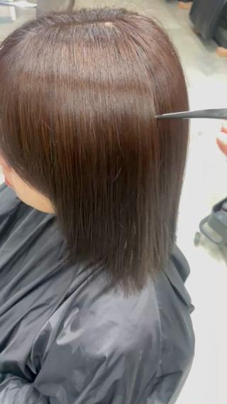 パーマからのストレートパーマと痛み&乾燥が目立っていたためこちらのメニューでしっかり痛み修復からの水分補給でサラサラ艶々 