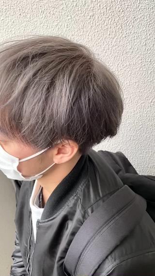 セルフカラーで残留色素がかなり出ましたがなんとか️綺麗なグレージュです^_^ 