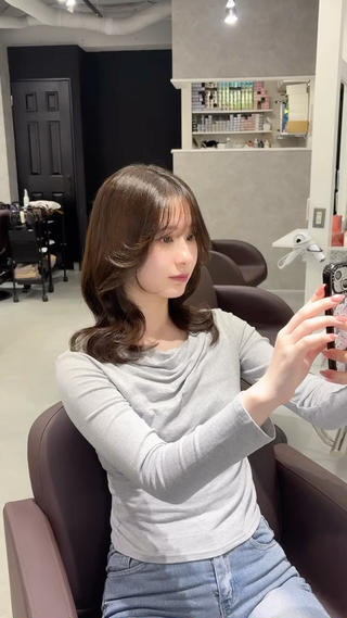 ミディアム Aura 髪質改善＆韓国レイヤー所属・あい❤︎ /髪質改善/韓国巻きのヘアスタイル