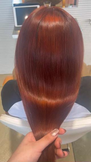 0.5~1ブリーチでできる
高発色オレンジカラーです 