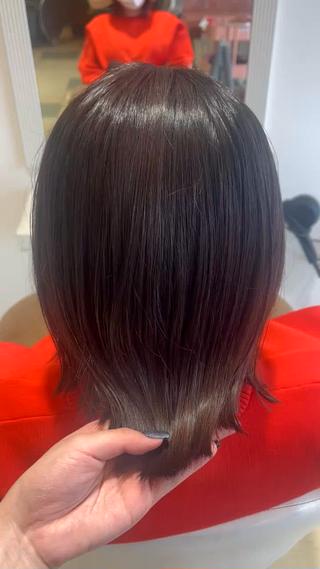 ミディアム カラー ベージュカラー⌇﻿ くびれヘア.𐙚心音のヘアスタイル