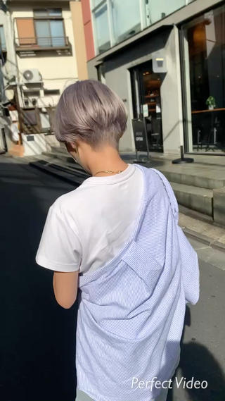 ショート カラー ヘアアレンジ ハイトーン/美髪矯正 🍃大江拓実のヘアスタイル