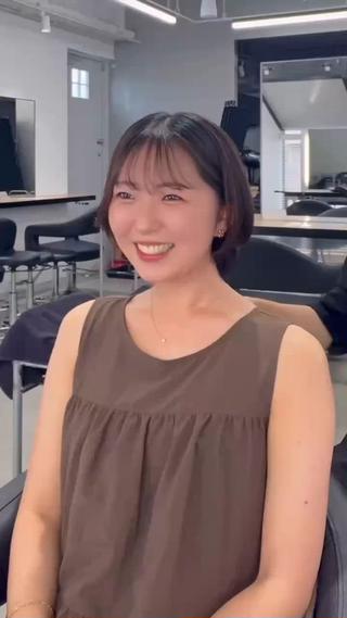 ショートボブ×オレンジブラウン 