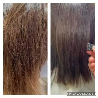 髪質改善トリートメント　超音波ケアプロで施術しっかりトリートメントを髪の内部迄浸透させます 