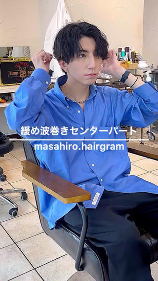 ショート パーマ メンズ masahiro 波巻きシャドウパーマのヘアスタイル