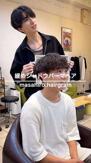 ショート パーマ メンズ masahiro 波巻きシャドウパーマのヘアスタイル