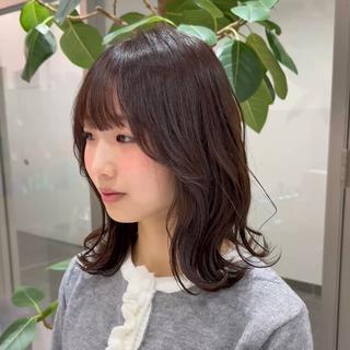 ミディアム 韓国レイヤー｜ 透明感カラー｜ココナのヘアスタイル
