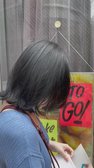 光で透ける地毛からのブリーチなしブルーブラック♡ 