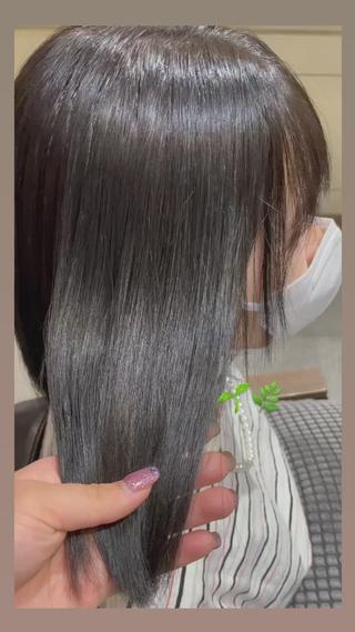 
赤みを消したマットカラー♡

縮毛、ブリーチ、黒染めでも綺麗に暗く染まります

赤みを消したい方是非♡
 